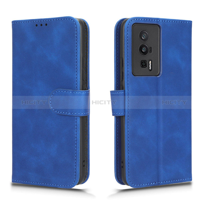Coque Portefeuille Livre Cuir Etui Clapet L01Z pour Xiaomi Poco F5 Pro 5G Bleu Plus