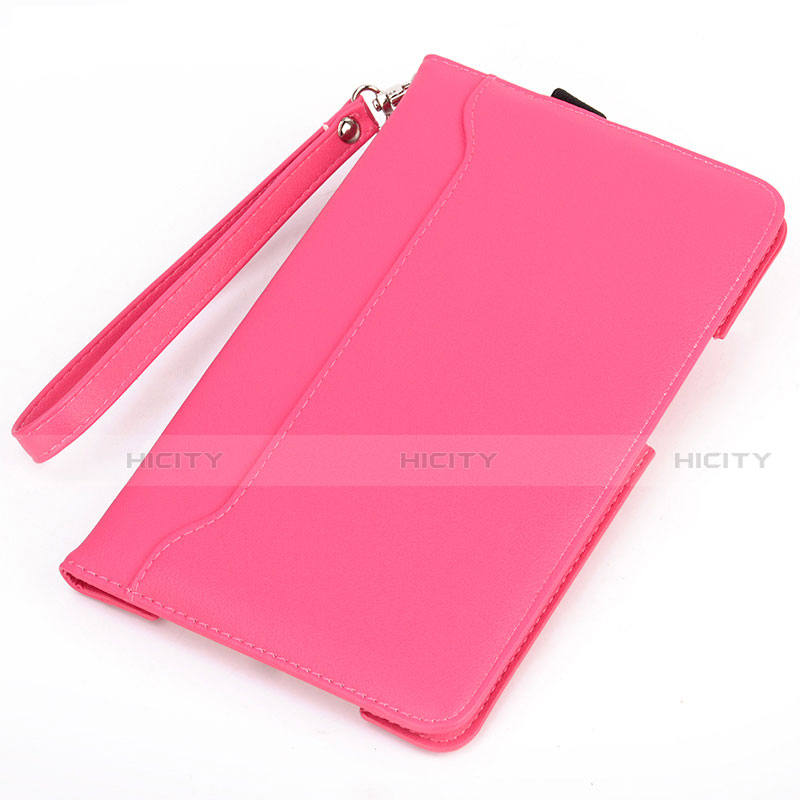 Coque Portefeuille Livre Cuir Etui Clapet L02 pour Amazon Kindle 6 inch Rose Rouge Plus