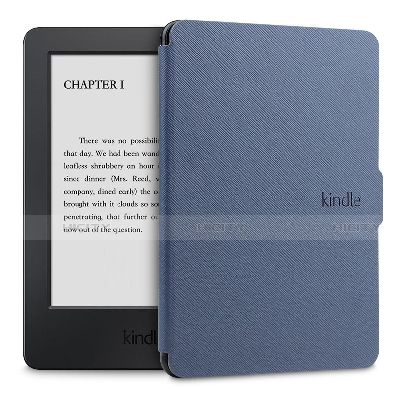 Coque Portefeuille Livre Cuir Etui Clapet L02 pour Amazon Kindle Paperwhite 6 inch Bleu Plus