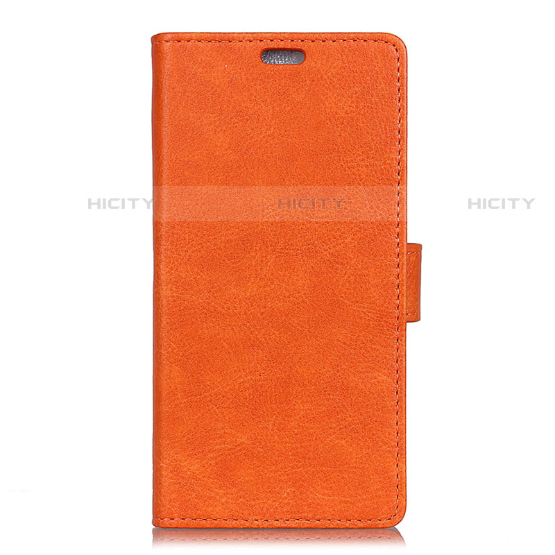 Coque Portefeuille Livre Cuir Etui Clapet L02 pour Asus ZenFone V Live Orange Plus