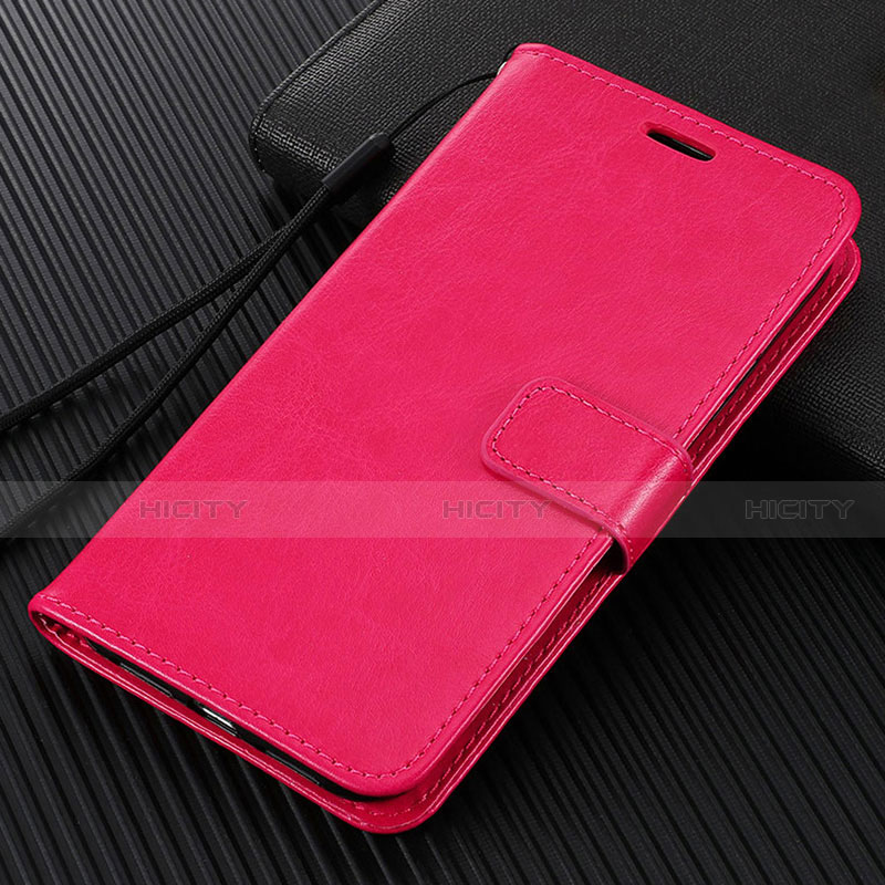 Coque Portefeuille Livre Cuir Etui Clapet L02 pour Huawei Enjoy 10e Rose Rouge Plus