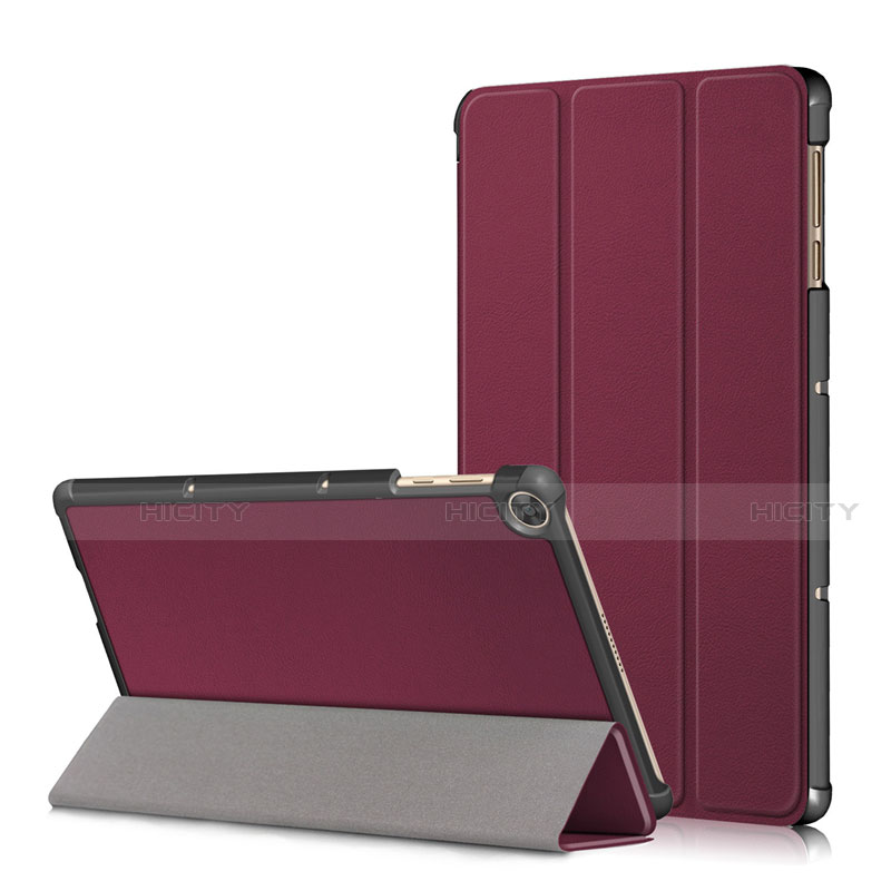 Coque Portefeuille Livre Cuir Etui Clapet L02 pour Huawei MatePad T 10s 10.1 Vin Rouge Plus