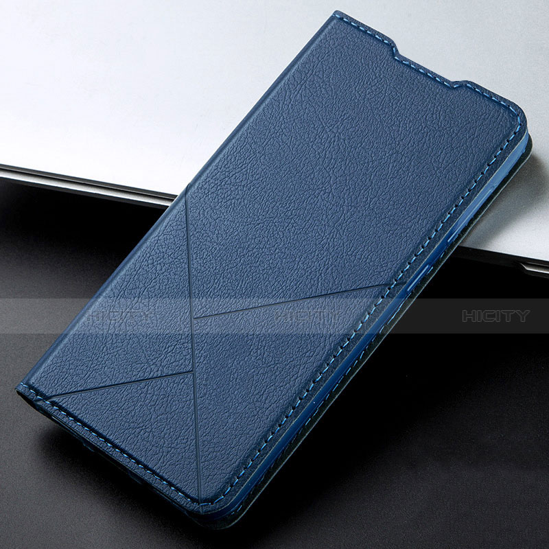 Coque Portefeuille Livre Cuir Etui Clapet L02 pour Oppo A92 Bleu Plus