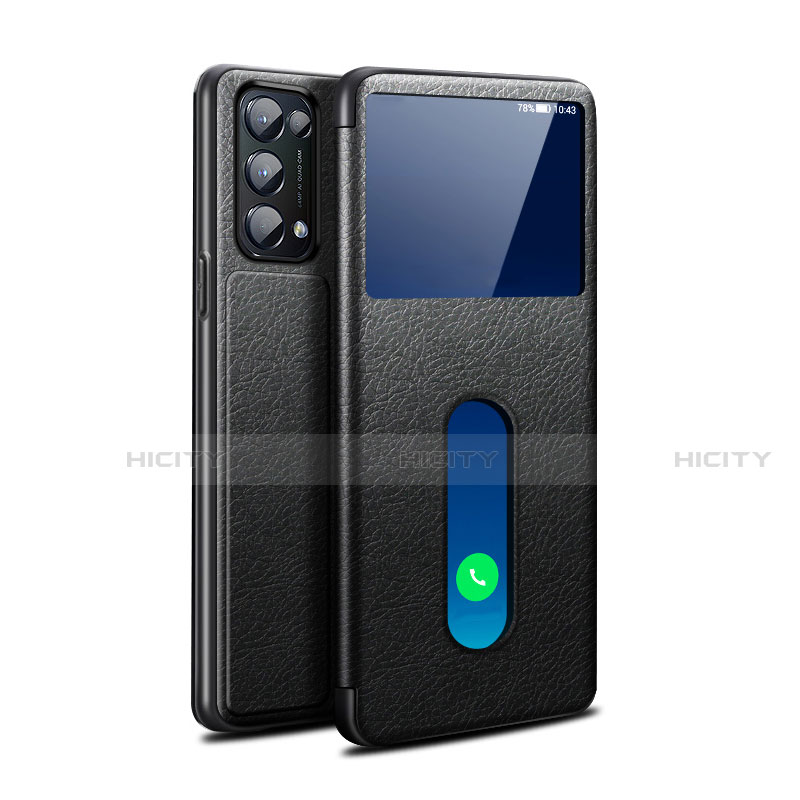 Coque Portefeuille Livre Cuir Etui Clapet L02 pour Oppo Find X3 Lite 5G Noir Plus