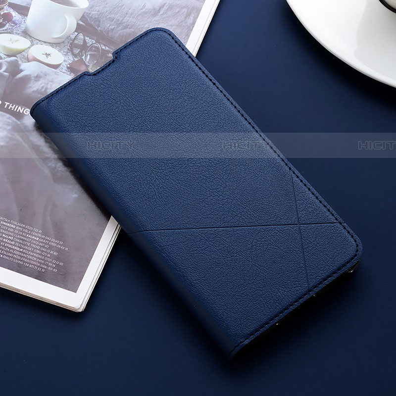 Coque Portefeuille Livre Cuir Etui Clapet L02 pour Realme XT Bleu Plus