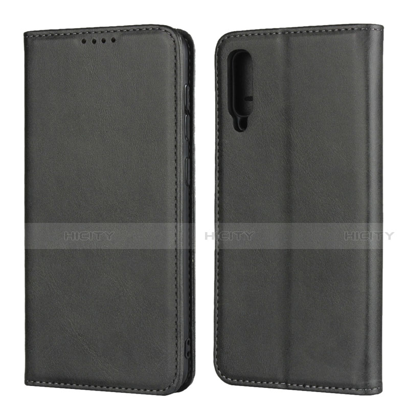 Coque Portefeuille Livre Cuir Etui Clapet L02 pour Samsung Galaxy A50 Noir Plus