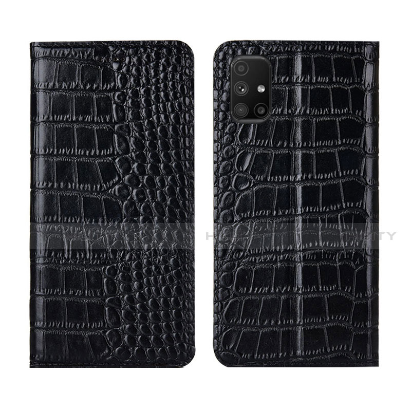 Coque Portefeuille Livre Cuir Etui Clapet L02 pour Samsung Galaxy M51 Noir Plus