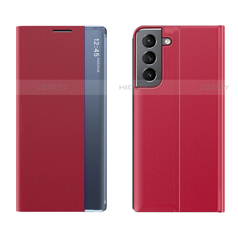 Coque Portefeuille Livre Cuir Etui Clapet L02 pour Samsung Galaxy S22 Plus 5G Rouge Plus