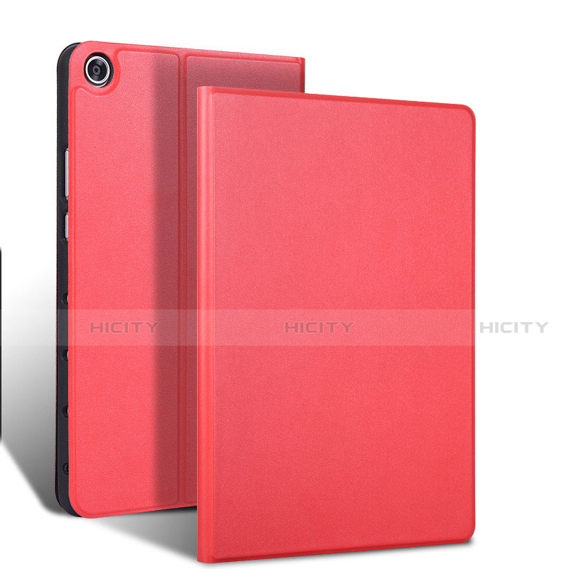 Coque Portefeuille Livre Cuir Etui Clapet L02 pour Samsung Galaxy Tab S5e 4G 10.5 SM-T725 Rouge Plus