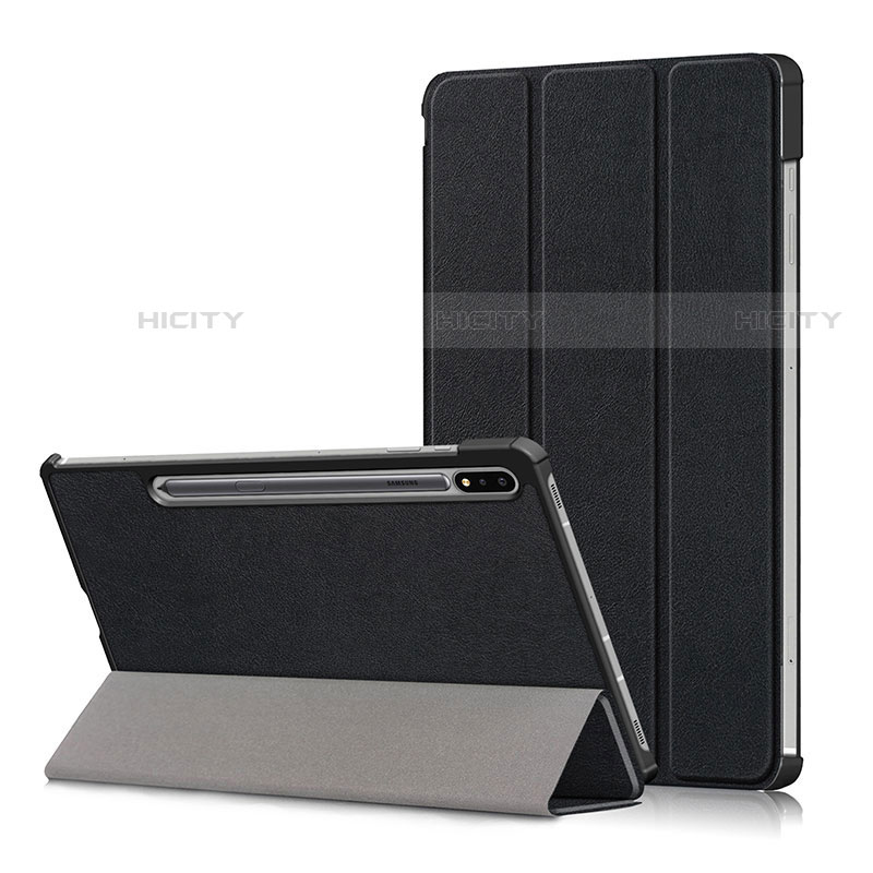 Coque Portefeuille Livre Cuir Etui Clapet L02 pour Samsung Galaxy Tab S7 11 Wi-Fi SM-T870 Noir Plus
