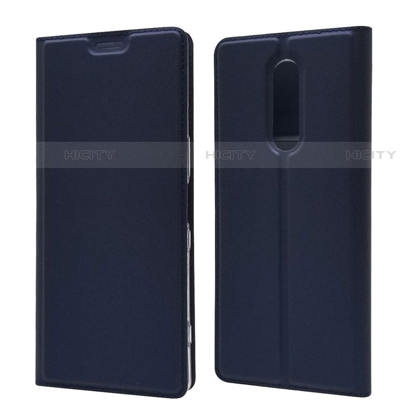 Coque Portefeuille Livre Cuir Etui Clapet L02 pour Sony Xperia 1 Bleu Plus