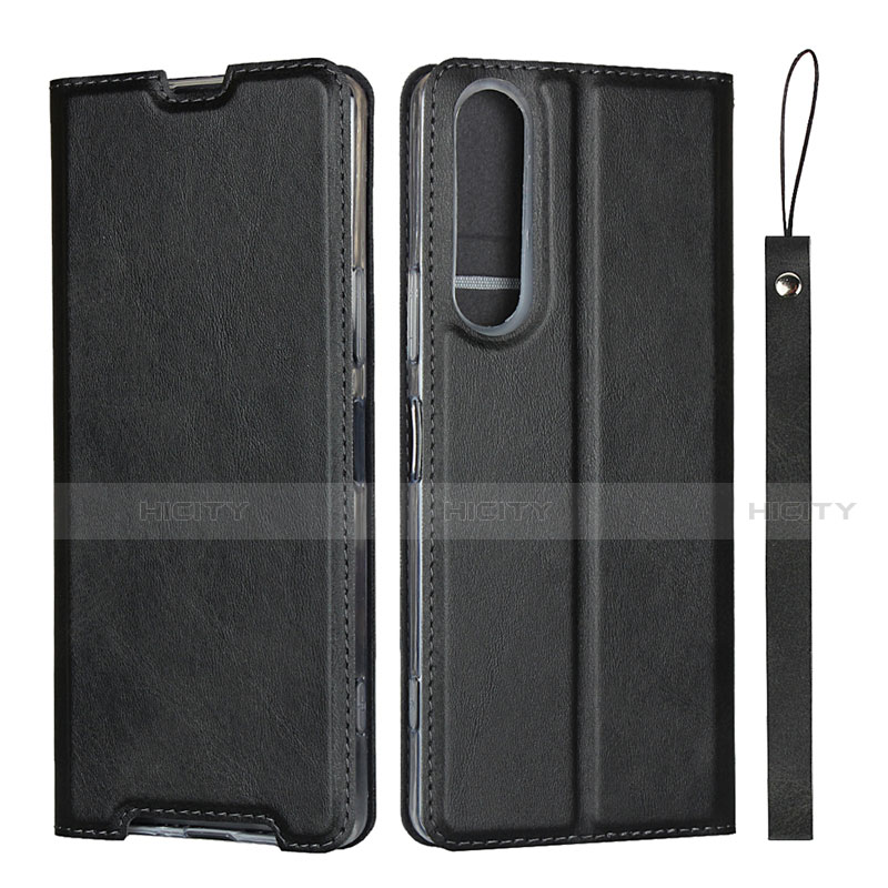 Coque Portefeuille Livre Cuir Etui Clapet L02 pour Sony Xperia 1 II Noir Plus