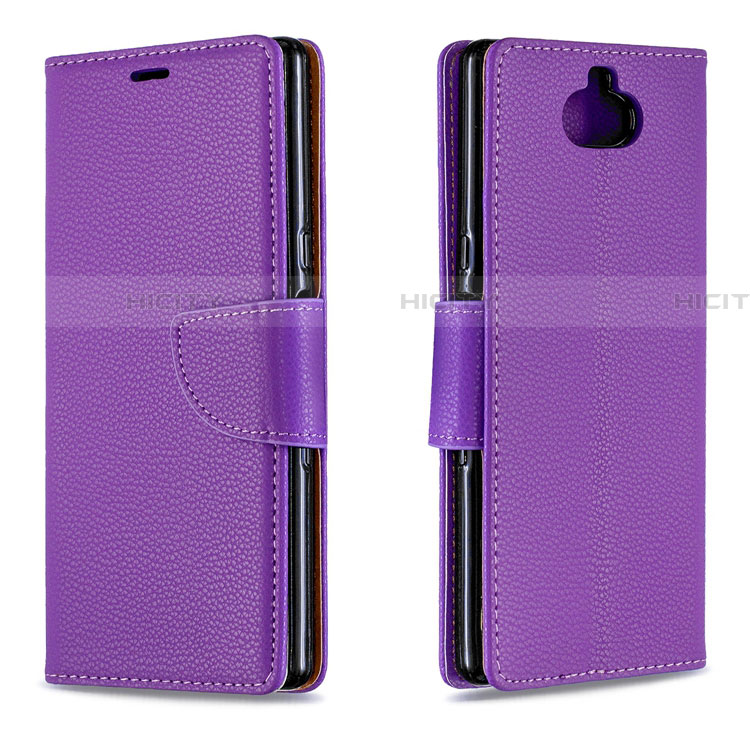 Coque Portefeuille Livre Cuir Etui Clapet L02 pour Sony Xperia 10 Violet Plus