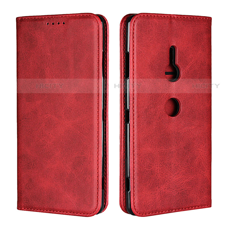 Coque Portefeuille Livre Cuir Etui Clapet L02 pour Sony Xperia XZ3 Rouge Plus