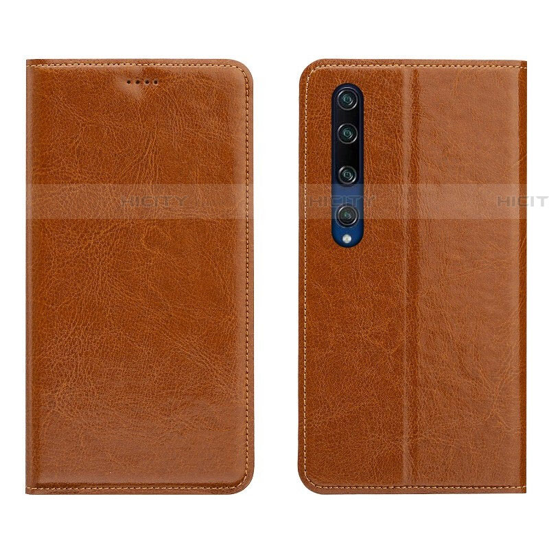 Coque Portefeuille Livre Cuir Etui Clapet L02 pour Xiaomi Mi 10 Orange Plus