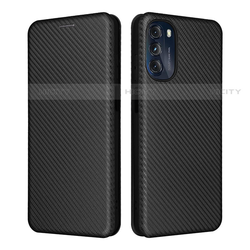 Coque Portefeuille Livre Cuir Etui Clapet L02Z pour Motorola Moto G 5G (2022) Noir Plus