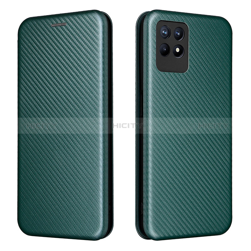 Coque Portefeuille Livre Cuir Etui Clapet L02Z pour Realme 8i Vert Plus