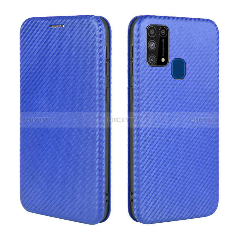 Coque Portefeuille Livre Cuir Etui Clapet L02Z pour Samsung Galaxy M21s Bleu Plus