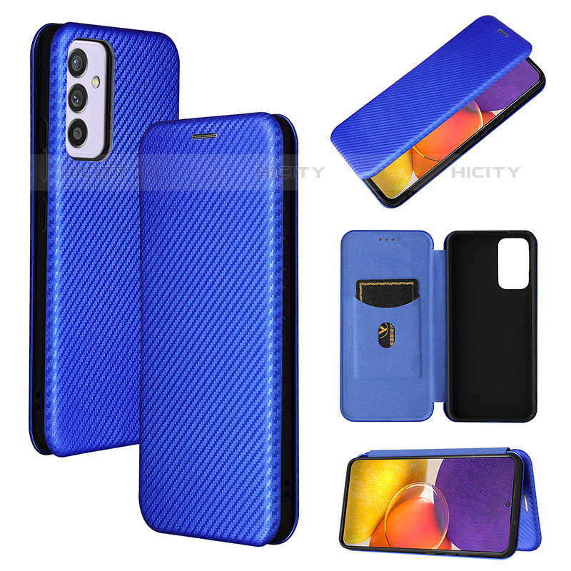 Coque Portefeuille Livre Cuir Etui Clapet L02Z pour Samsung Galaxy Quantum2 5G Bleu Plus