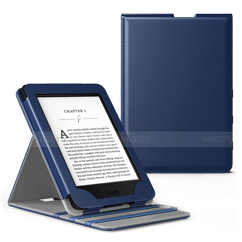 Coque Portefeuille Livre Cuir Etui Clapet L03 pour Amazon Kindle Paperwhite 6 inch Bleu Plus