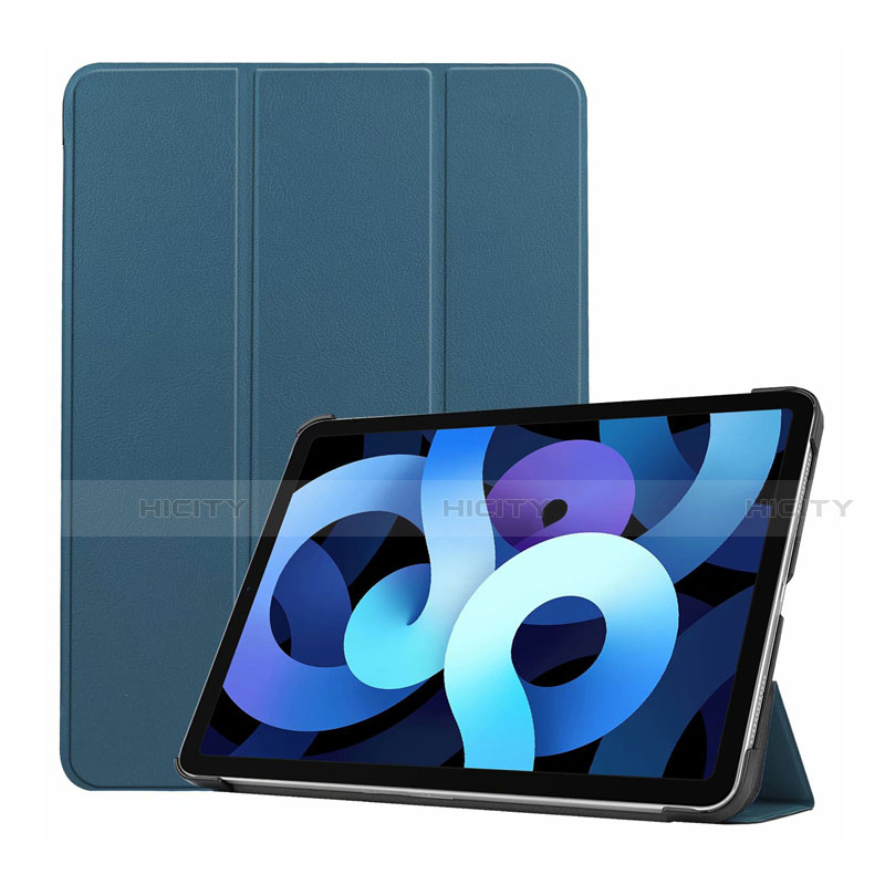 Coque Portefeuille Livre Cuir Etui Clapet L03 pour Apple iPad Air 10.9 (2020) Bleu Plus