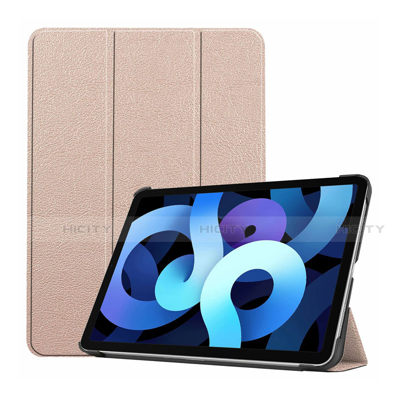 Coque Portefeuille Livre Cuir Etui Clapet L03 pour Apple iPad Air 10.9 (2020) Or Plus
