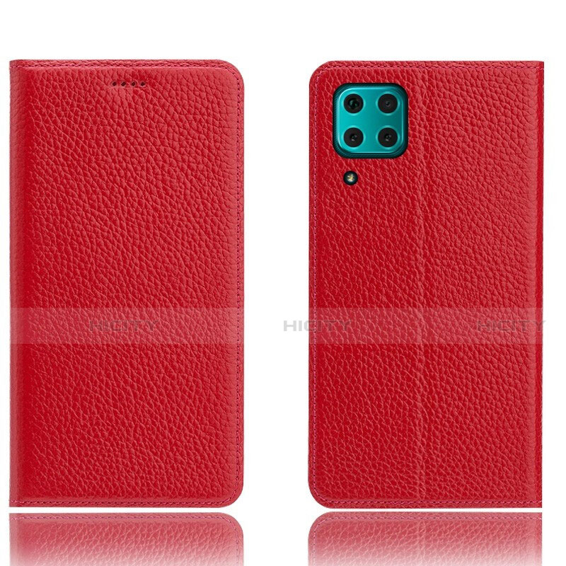 Coque Portefeuille Livre Cuir Etui Clapet L03 pour Huawei Nova 6 SE Rouge Plus