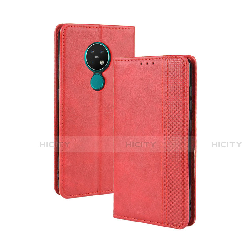 Coque Portefeuille Livre Cuir Etui Clapet L03 pour Nokia 7.2 Rouge Plus
