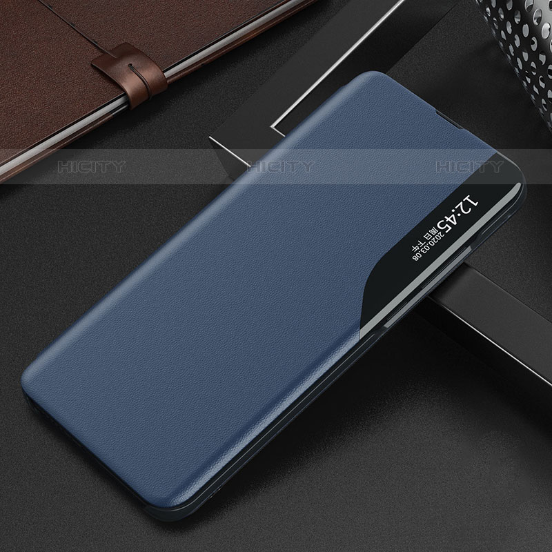 Coque Portefeuille Livre Cuir Etui Clapet L03 pour Oppo Find X3 Pro 5G Bleu Plus
