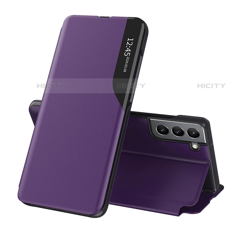 Coque Portefeuille Livre Cuir Etui Clapet L03 pour Samsung Galaxy S21 FE 5G Violet Plus