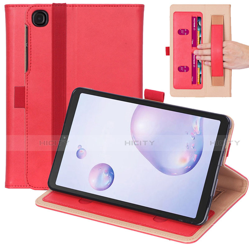 Coque Portefeuille Livre Cuir Etui Clapet L03 pour Samsung Galaxy Tab A7 Wi-Fi 10.4 SM-T500 Rouge Plus