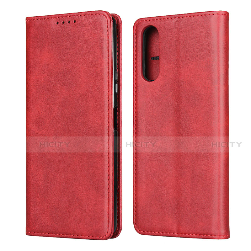 Coque Portefeuille Livre Cuir Etui Clapet L03 pour Sony Xperia 10 II Rouge Plus