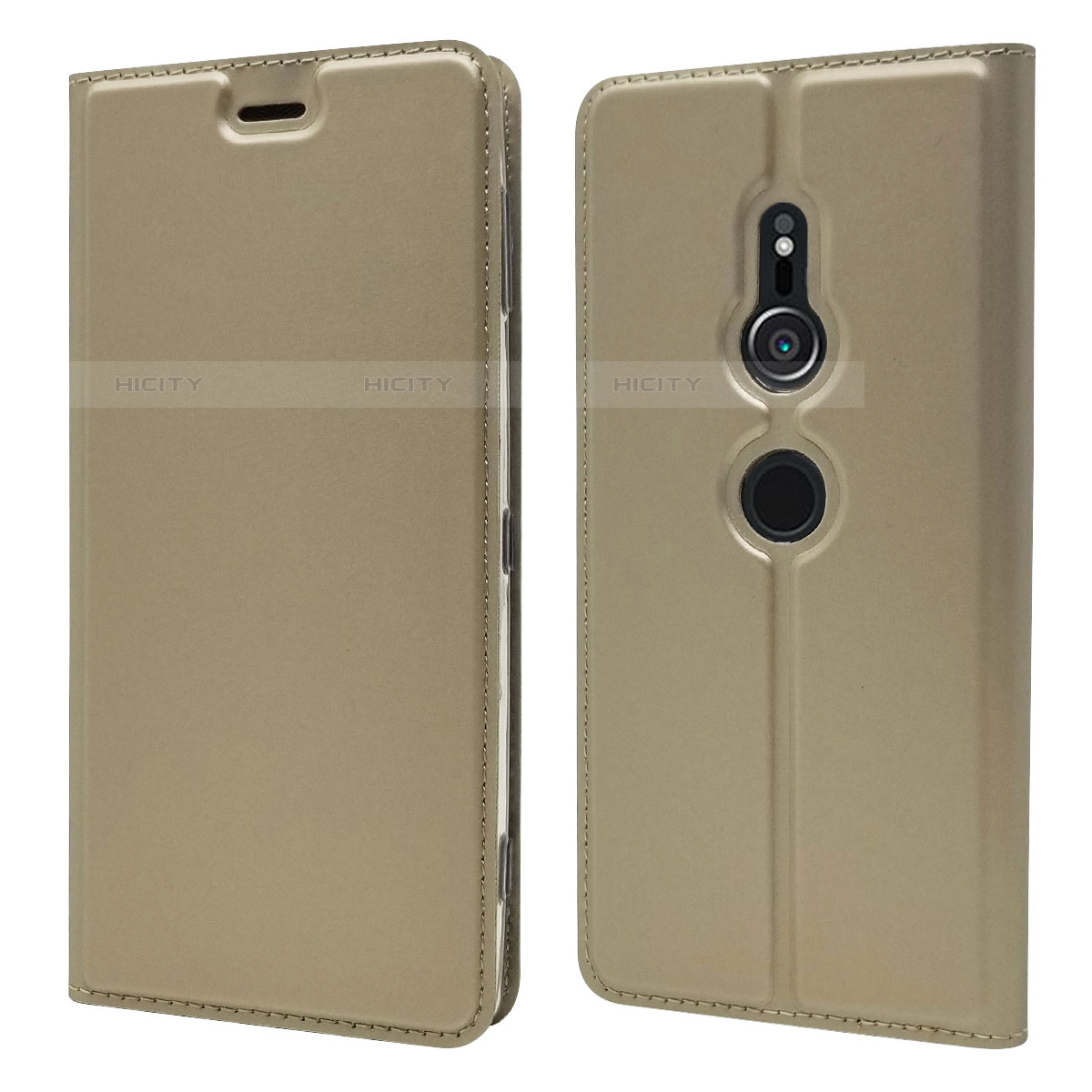 Coque Portefeuille Livre Cuir Etui Clapet L03 pour Sony Xperia XZ2 Or Plus