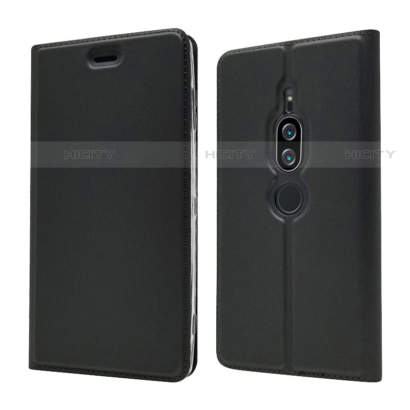 Coque Portefeuille Livre Cuir Etui Clapet L03 pour Sony Xperia XZ2 Premium Noir Plus