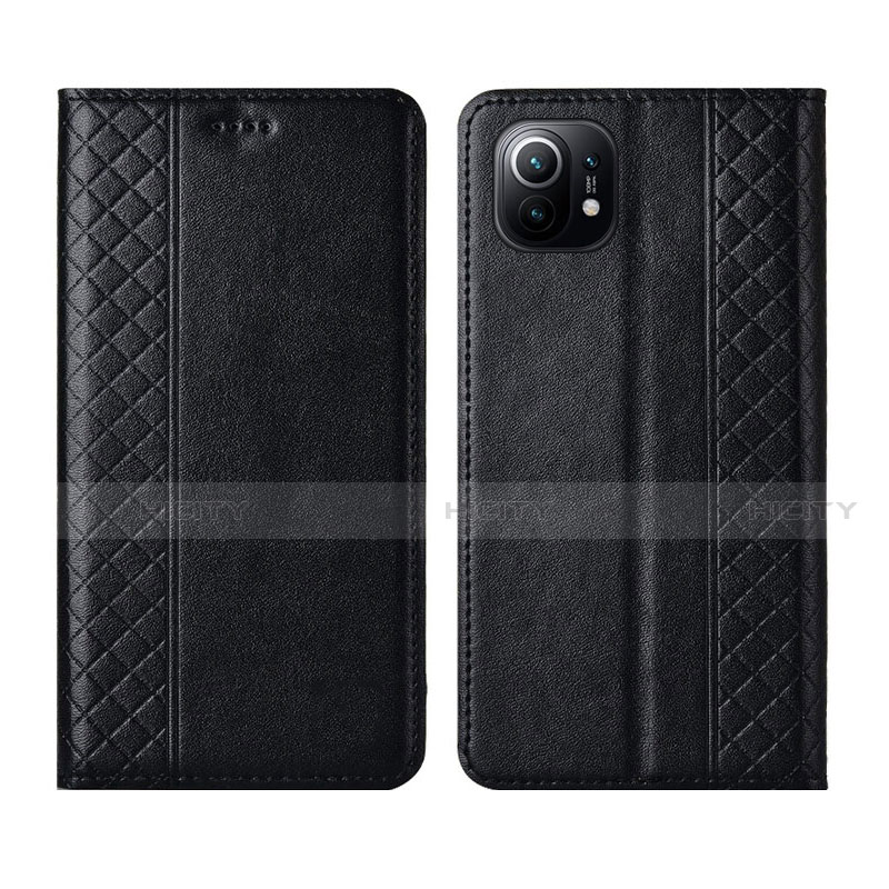 Coque Portefeuille Livre Cuir Etui Clapet L03 pour Xiaomi Mi 11 5G Noir Plus
