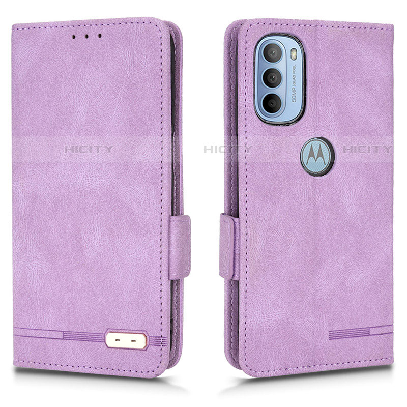 Coque Portefeuille Livre Cuir Etui Clapet L03Z pour Motorola Moto G41 Violet Plus
