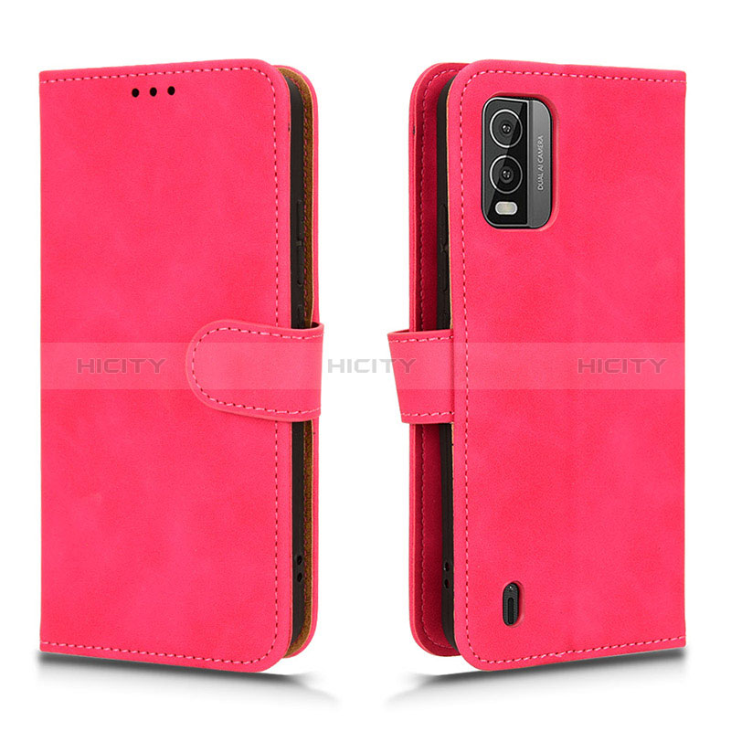 Coque Portefeuille Livre Cuir Etui Clapet L03Z pour Nokia C210 Rose Rouge Plus