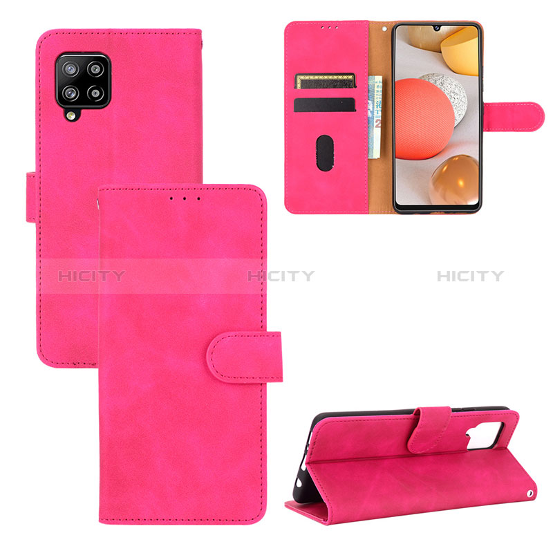 Coque Portefeuille Livre Cuir Etui Clapet L03Z pour Samsung Galaxy A42 5G Rose Rouge Plus