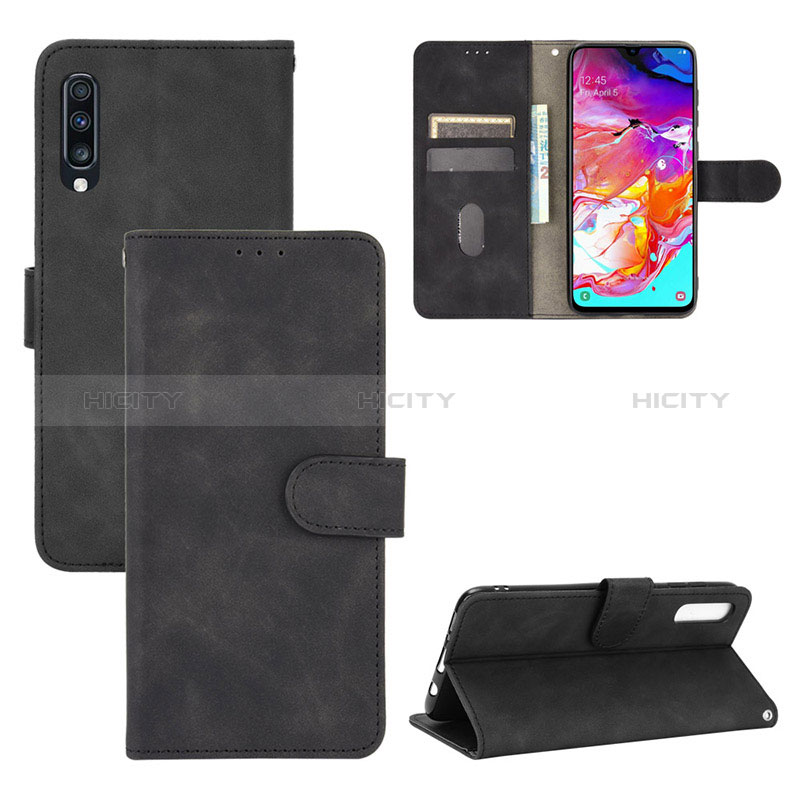Coque Portefeuille Livre Cuir Etui Clapet L03Z pour Samsung Galaxy A70S Noir Plus