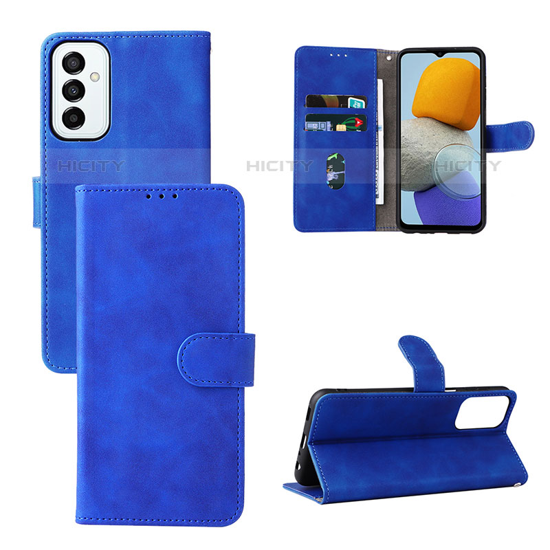 Coque Portefeuille Livre Cuir Etui Clapet L03Z pour Samsung Galaxy M23 5G Bleu Plus