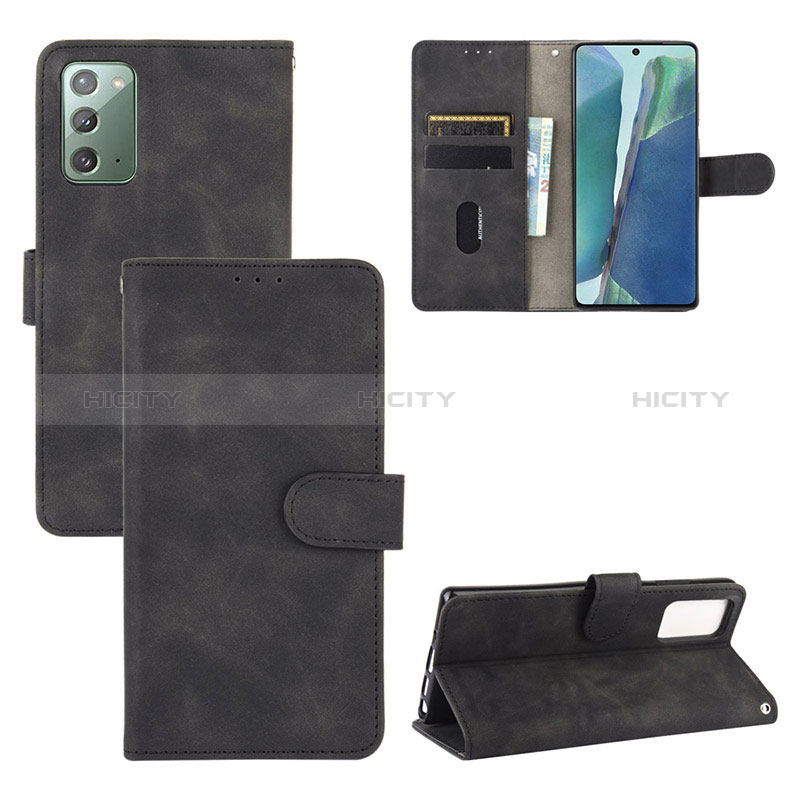 Coque Portefeuille Livre Cuir Etui Clapet L03Z pour Samsung Galaxy Note 20 5G Noir Plus