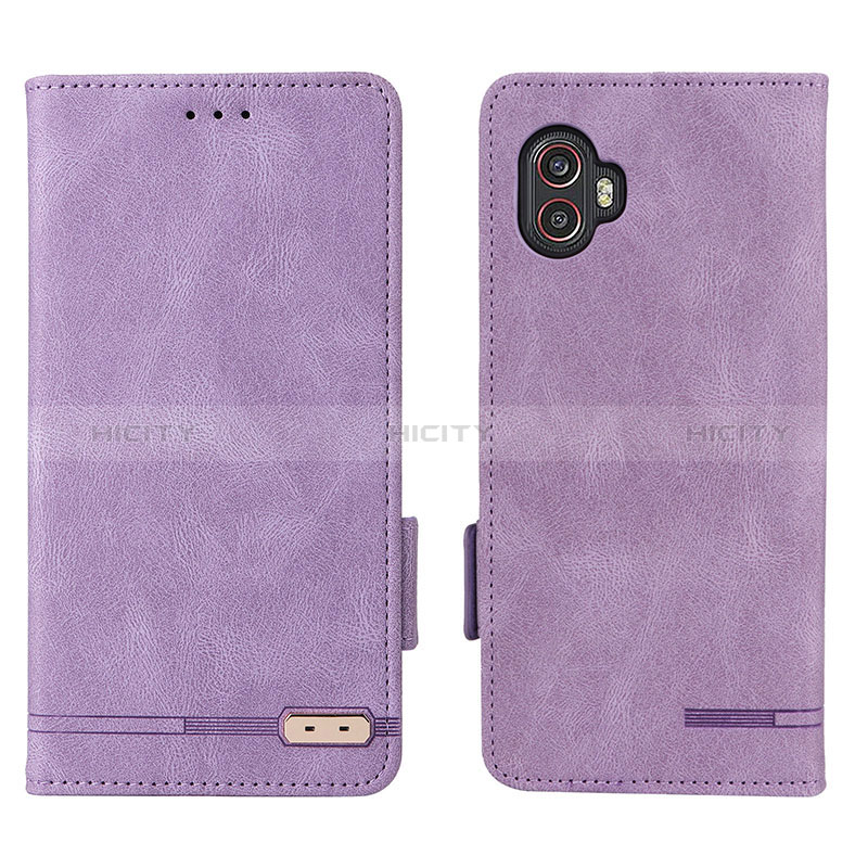 Coque Portefeuille Livre Cuir Etui Clapet L03Z pour Samsung Galaxy XCover 6 Pro 5G Violet Plus