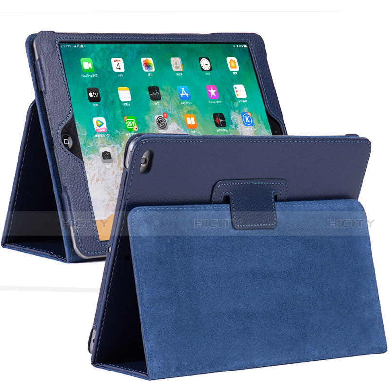 Coque Portefeuille Livre Cuir Etui Clapet L04 pour Apple iPad 10.2 (2020) Bleu Plus
