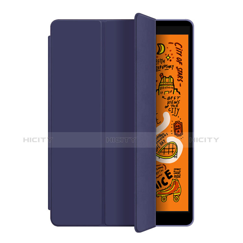 Coque Portefeuille Livre Cuir Etui Clapet L04 pour Apple iPad Mini 5 (2019) Bleu Plus