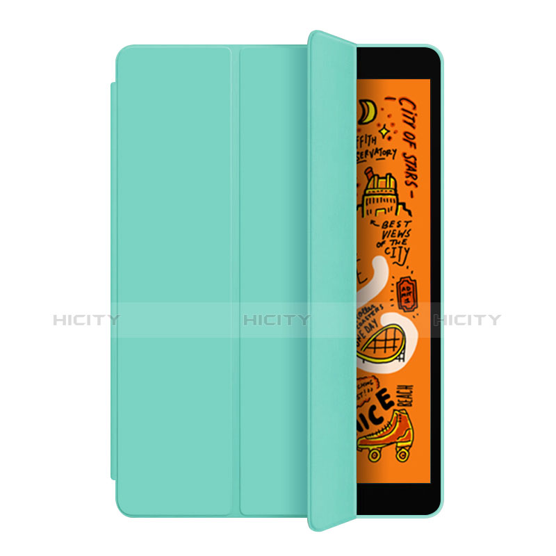 Coque Portefeuille Livre Cuir Etui Clapet L04 pour Apple iPad Mini 5 (2019) Cyan Plus