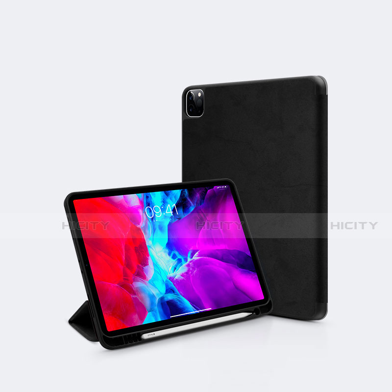 Coque Portefeuille Livre Cuir Etui Clapet L04 pour Apple iPad Pro 12.9 (2020) Noir Plus