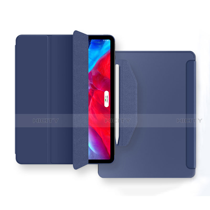 Coque Portefeuille Livre Cuir Etui Clapet L04 pour Apple New iPad Air 10.9 (2020) Bleu Plus