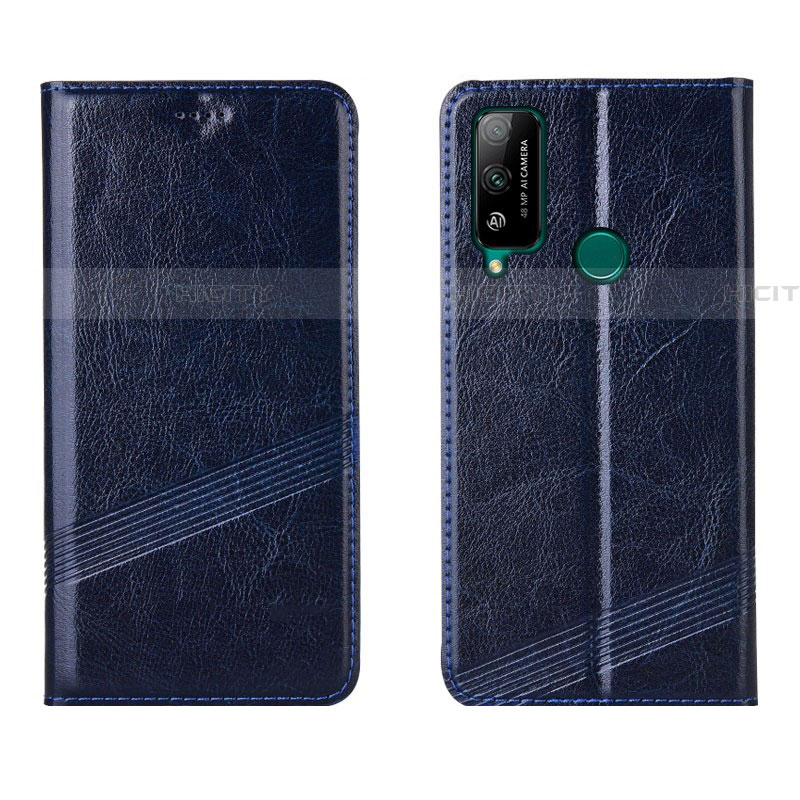 Coque Portefeuille Livre Cuir Etui Clapet L04 pour Huawei Honor Play4T Bleu Plus