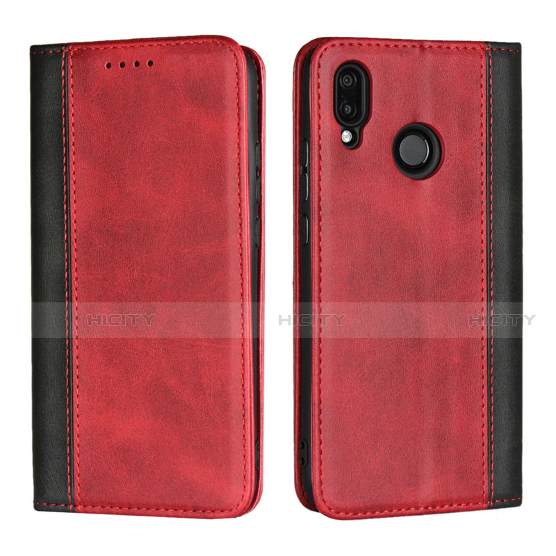 Coque Portefeuille Livre Cuir Etui Clapet L04 pour Huawei P20 Lite Rouge Plus