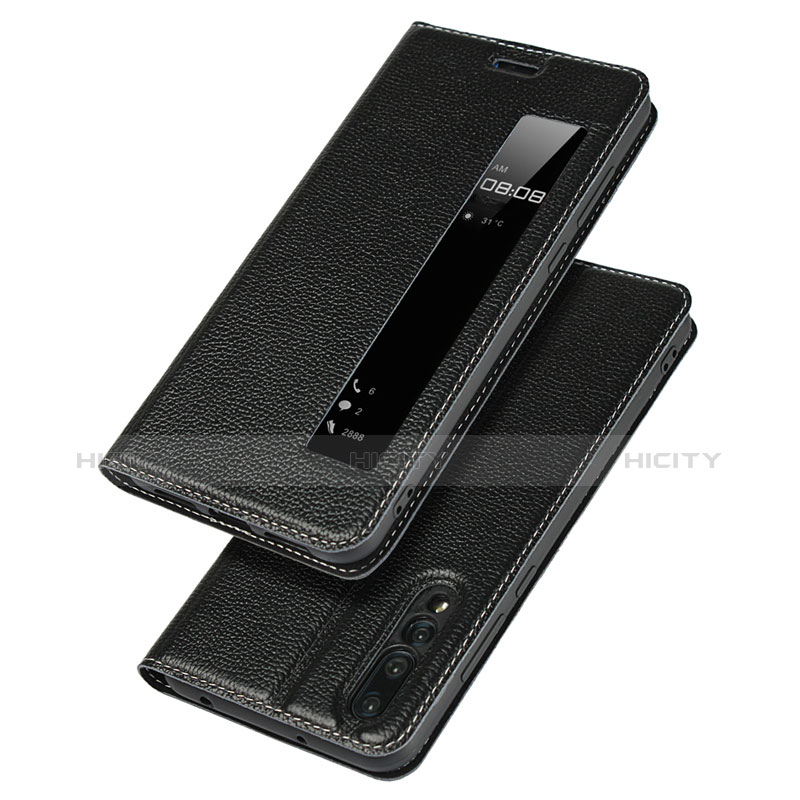 Coque Portefeuille Livre Cuir Etui Clapet L04 pour Huawei P20 Pro Noir Plus
